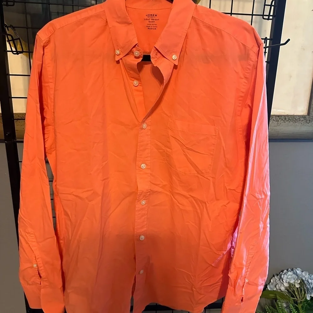 J. Crew Men's Bright Peach Button Down Shirt